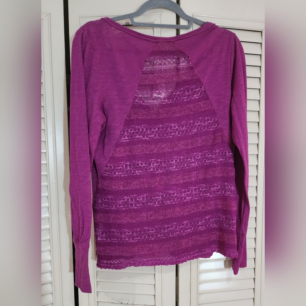 Aeropostale Magenta Long Sleeve Tee - Picture 2 of 3